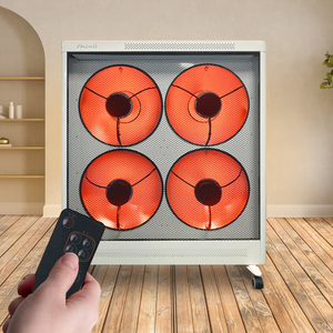 Chauffage électrique OEM/ODM 4800W en métal ultra puissant, blanc/noir, télécommande, thermostat réglable, protection contre la surchauffe - Product Image 4