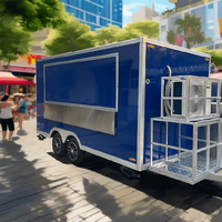 Remorque alimentaire mobile de luxe pour l'extérieur 2024, intérieur en acier inoxydable, chariot de nourriture de rue pour snacks et frites, certifié CE