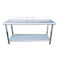 Table de travail modulaire extensible robuste en acier inoxydable 201/304 de Chine, ensemble de table de cuisine et de salle à manger rectangulaire, réchaud de buffet