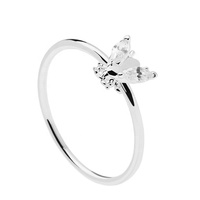 Gemnel Bague en argent sterling 925 en or 14 carats avec zircon marquise Animal mignon insecte abeille pour femme