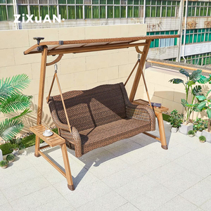 Sedia a dondolo da giardino in alluminio pressofuso di alta qualità, 3 posti, con tetto, per esterni, in metallo, in <span class=keywords><strong>ferro</strong></span> <span class=keywords><strong>battuto</strong></span>, per patio, con funzione letto, per pranzo all'aperto - Product Image 6
