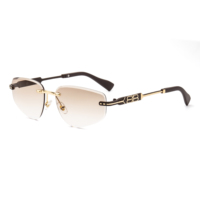 Lunettes de soleil photochromiques sans monture en métal pour unisexe - Lunettes de soleil tendance confortables avec protection UV
