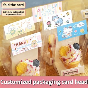 Etiquetas personalizadas de dibujos animados para tarjetas de felicitación, para empaquetado con diseño plegable y orificio para cordón. - Product Image 1