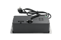 Prise escamotable en alliage d'aluminium, 1 prise EU, 3 USB-A, 3 Type-C, charge sans fil 15W, argent