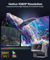 Potente Proyector Portátil Pico de 12W, Cine en Casa 1080P, Proyector Android para HY350 NTV 500 ANSI con Enfoque Automático y Corrección Trapezoidal Automática