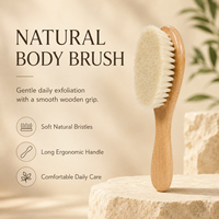 Brosse à cheveux pour bébé en bois de hêtre, brosse à visage pour bébé en bois de Schima, brosse de toilettage pour nouveau-né à poils doux en laine d'agneau