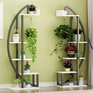 Support de fleurs à plusieurs niveaux intérieur/extérieur peu encombrant <span class=keywords><strong>pour</strong></span> la maison, le jardin, l'étagère suspendue d'orchidées <span class=keywords><strong>pour</strong></span> le salon, le balcon et la chambre à coucher. - Product Image 3