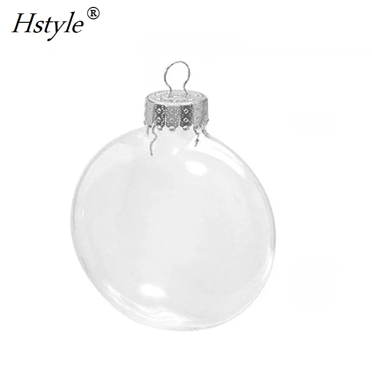 10CM DIY 플랫 디스크 투명 유리 공 크리스마스 장식 웨딩 유리 Bauble 장식 Paintable 파티 이벤트 SSD115F