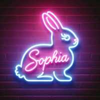 Luz Decorativa LED de Conejo de Neón Personalizable, Acrílico PVC IP67, Blanco Cálido, 50000 Horas de Duración, para Niños