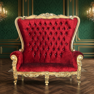 Midcentury Tufted Durable <b>Gold</b> Finish Queen Carved Fabric Leisure Chair with Solid Wood Frame for Living Room - Product Image 3