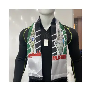 Wholesale custom national flag and scarf can be customized logo Palestinian shawl flag scarf