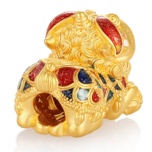 Pixiu Micro-Hard GOLD ไม้กางเขน The gourd beaded 24K สร้อยข้อมือทองหรูหราสร้อยข้อมือลูกปัด1.5g high-end - Product Image 2