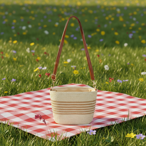 Borsa da Spiaggia di Lusso in Paglia Intrecciata, Borsa a Mano da Donna per Matrimoni e Stile <span class=keywords><strong>Boho</strong></span> - Product Image 5