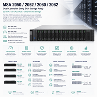 HPE MSA 2050 2052 2060 2062 – Nouvelle unité de stockage SAN d'entrée de gamme à double contrôleur, format 2U pour rack, compatible SAS, FC, iSCSI, pour entreprises