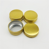 Pot rond en aluminium doré de petite taille de 15ml Récipient rond en aluminium pour le stockage des crèmes cosmétiques pour les yeux Boîte en fer blanc