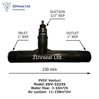 Boquilla Venturi de Ozono ZDVseal DN25 con Rosca BSP de 32 mm, Inyector Venturi de PVDF de 1 Pulgada para Bomba Dosificadora de Productos Químicos, Resistente a la Corrosión