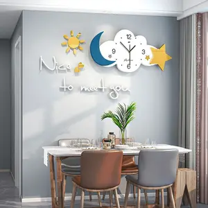 Modern Design Big Oversized 3D Luxury Metal Watch Large Wall Clocks Customized For Home Living Room Decorations
