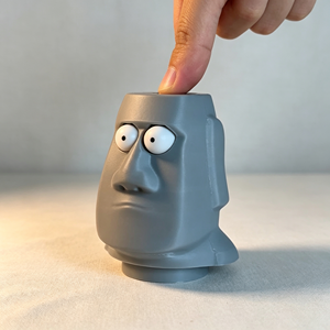 Figura de Cabeza de Moái Impresa en 3D, Juguete Antiestrés con Ojos Saltones, Decoración Divertida para Escritorio, Regalo Creativo para Aliviar el Estrés - Product Image 4