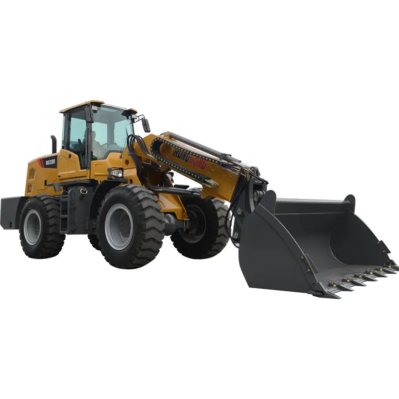 Ronggong Mini Compact Boom Loader 9.5 Ton Front End Wheel Loaders With Ac Joystick