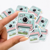 Pack d'autocollants personnalisés Kawaii : Adorables Lamas, Appareils Photo Rétro, Maisons Champignon – Autocollants Décoratifs en Vinyle Découpé pour Ordinateur Portable, Carnet, Réfrigérateur