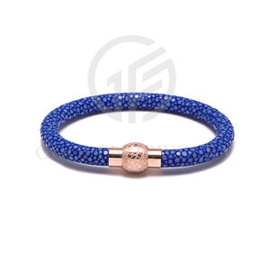 Natural Stone Beads Real <strong>Python</strong> Skin Bracelet Wholesale Stainless Steel Decorative Bracelet - Product Image 2