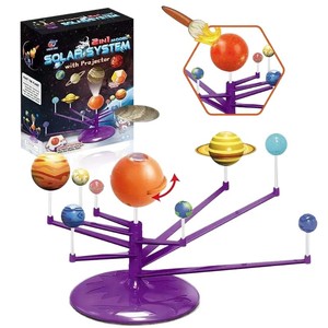Kit de jouets éducatifs STEM sur le système solaire avec projection 3D, jouets électriques pour enfants, jouets scientifiques éducatifs DIY - Product Image 1