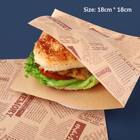 Papier d'emballage pour sandwichs, facile à déchirer, sans pliage, en kraft, résistant à l'huile, pour collations triangulaires, petit-déjeuner, crêpes, gâteaux, burgers