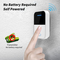 Sonnette sans fil à technologie cinétique auto-alimentée, sans batterie, étanche, signal Android, pour maison, hôtel, garage