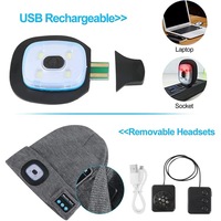 Berretto LED Bluetooth Wireless Unisex per Donne, Berretto Bluetooth con Cuffie e Microfono Integrato