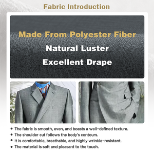 Costume léger décontracté en polyester pour <span class=keywords><strong>homme</strong></span>, coupe ajustée, tenue hybride formelle et décontractée, respirant, pour le quotidien, costume de marié élégant - Product Image 2
