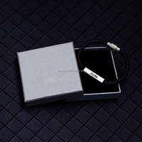Bracelet en cuir avec aimant en acier inoxydable gravé pour homme, nom personnalisé, logo personnalisé, cadeau pour papa, fils, mari, petit ami