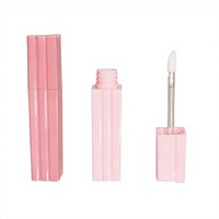 Tubes de brillant à lèvres à rayures carrées personnalisables Emballage cosmétique en plastique transparent avec tige de brosse pour conteneurs de rouge à lèvres OEM