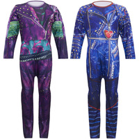 Fantasia infantil de halloween, traje de cosplay com peruca para meninas, evie mal descendentes 3