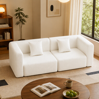 Modulares Würfel-Sofa 2-Sitzer Ecksofa Kompaktes Loveseat für Kleine Wohnzimmer Hochdichter Schaumstoff Quadratisches Blockdesign Apartment