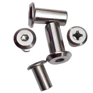 M6x60 F/T Carbon Steel Nickel Finish m6 threaded rod connector Furniture Connector Bolts furniture screws connecting bolts