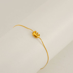 Pulseras y Brazaletes de Moda al por Mayor de Acero Inoxidable 316L con Baño de Oro de 14k y 18k, Pequeños y Delicados con Letras para Mujer - Product Image 6