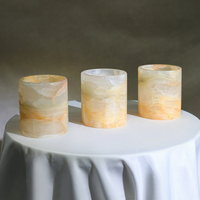 Support de bougie en onyx haut de gamme en gros RF, coupelle aromatique en marbre naturel, ornement de décoration intérieure, pot à bougie en onyx, parfum d'ambiance pour la maison