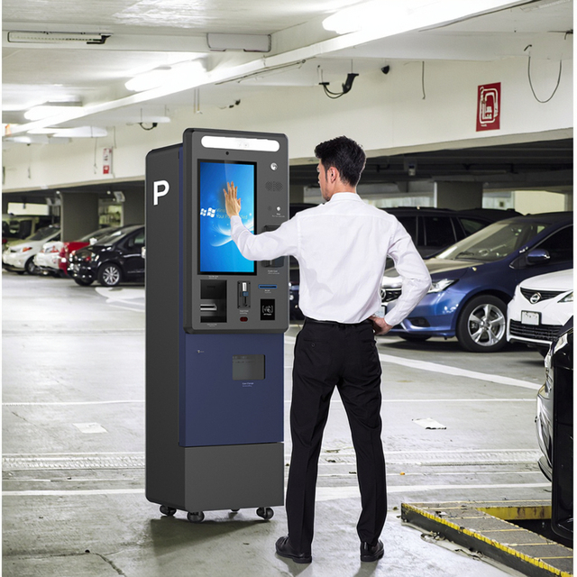 Outdoor Automated Billing Car Parking Ticket System Charging Self Service Payment Terminal Kiosk Machine With Dispenser