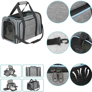 Mesh <b>Pet</b> <b>Carrier</b> Backpack with Breathable Design for Outdoor Use, Black and Red, Nylon Material, Fashion Style - Product Image 3