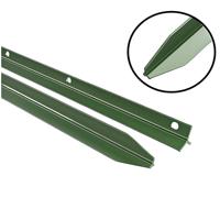 Poteau en T galvanisé de 6 pieds en acier américain Treillis de jardin clouté vert pour clôture de ferme Bordure d'allée naturelle facilement assemblée