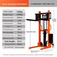 Chariot élévateur à palettes électrique manuel rechargeable en usine 1T, neuf ou d'occasion, alimenté par batterie pour entrepôt de vente au détail