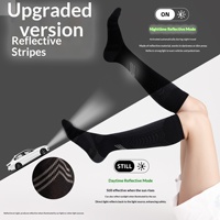 Chaussettes de compression professionnelles en nylon respirant pour la course, le cyclisme et le fitness avec bande réfléchissante et soutien du mollet