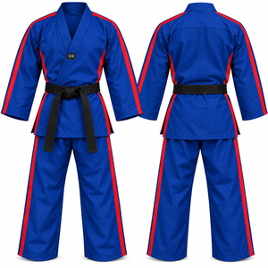 Uniforme de Taekwondo personnalisé Dobok col en V léger respirant à séchage rapide en polyester et coton pour l'entraînement et la compétition pour enfants et adultes - Product Image 3