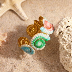 Ocean Theme Seashell Star Bracelet 18k Gold Plated Women's Jewelry <b>Beach</b> Fashion <b>Accessory</b> - Product Image 2