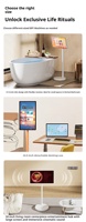 Pantalla Táctil LCD Android Móvil de 24.5 Pulgadas, Giratoria, con Retroiluminación LED, Soporte de Piso de Aluminio para Exteriores, con Gabinete Blanco