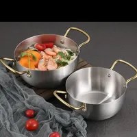 Pot de nouilles à double poignée de style coréen Hot Pots de nouilles instantanées
