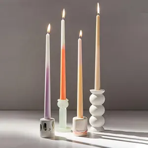Fashion Candles Personality Two-color Wedding Banquet Candles Fragrance Free Columnar 4 Piece Candles Set