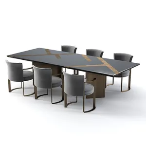 ชุดโต๊ะรับประทานอาหารไม้สี่เหลี่ยมสีเทา,เก้าอี้รับประทานอาหาร6 8ตัวสั่งทำได้สำหรับห้องครัวทันสมัย
