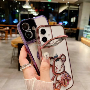 <span class=keywords><strong>Coque</strong></span> de téléphone de luxe Kaw Bear pour <span class=keywords><strong>iPhone</strong></span> 14 15 16 Pro Max Ours étincelant Design Support d'objectif Compatible <span class=keywords><strong>iPhone</strong></span> 13 12 <span class=keywords><strong>11</strong></span> - Product Image 2