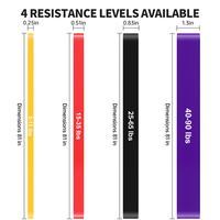 Bandas de Resistencia de Látex Mini Loop con Logotipo Personalizado Impreso, Juego de 5 Piezas, Bandas de Ejercicio para Fitness, Musculación y Fisioterapia